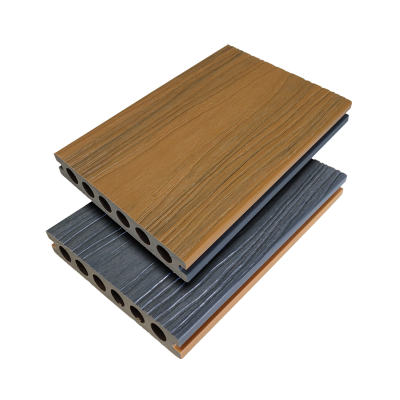 SRL-138*23mm Allamuigh WPC Ilchodach 3D Comh-easbhrúite Cabhraithe Babhta Hollow Sliver Flooring Maisithe Liath